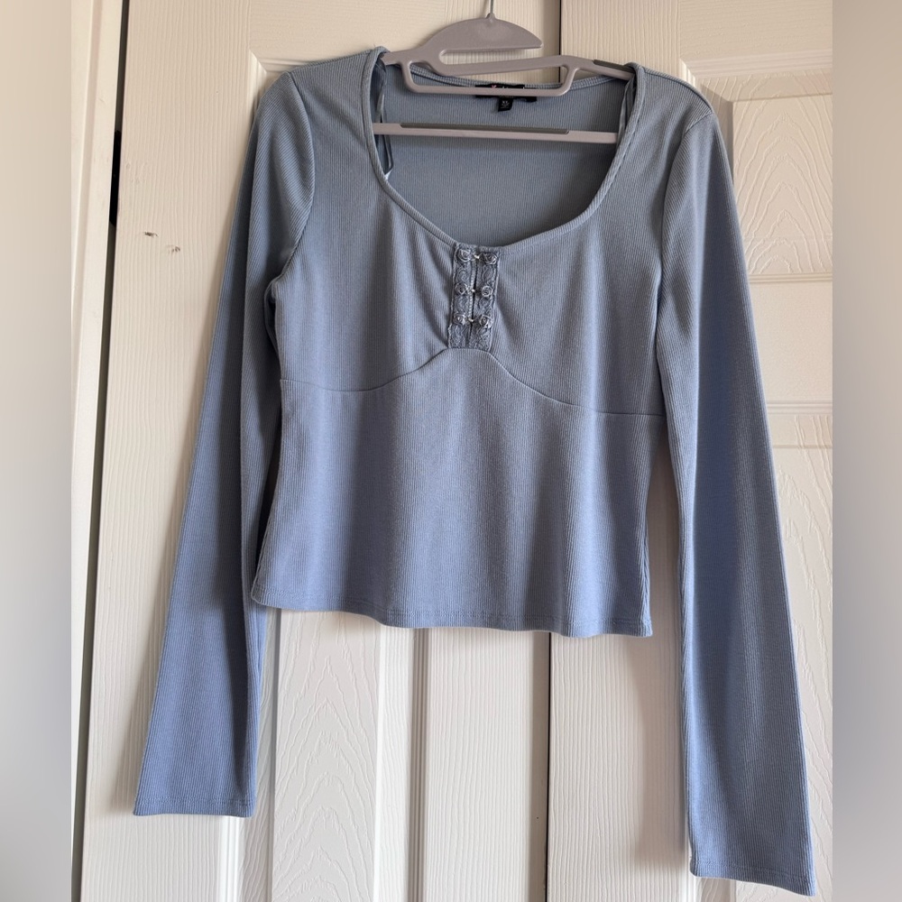 Women's Blue Long Sleeve Top,  Mixed Thread Sz XL, EUC